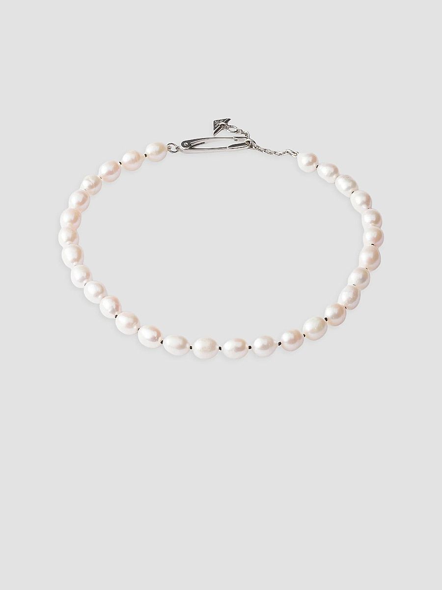 Prada Women's Metal and Pearl Necklace - Gold Silver
