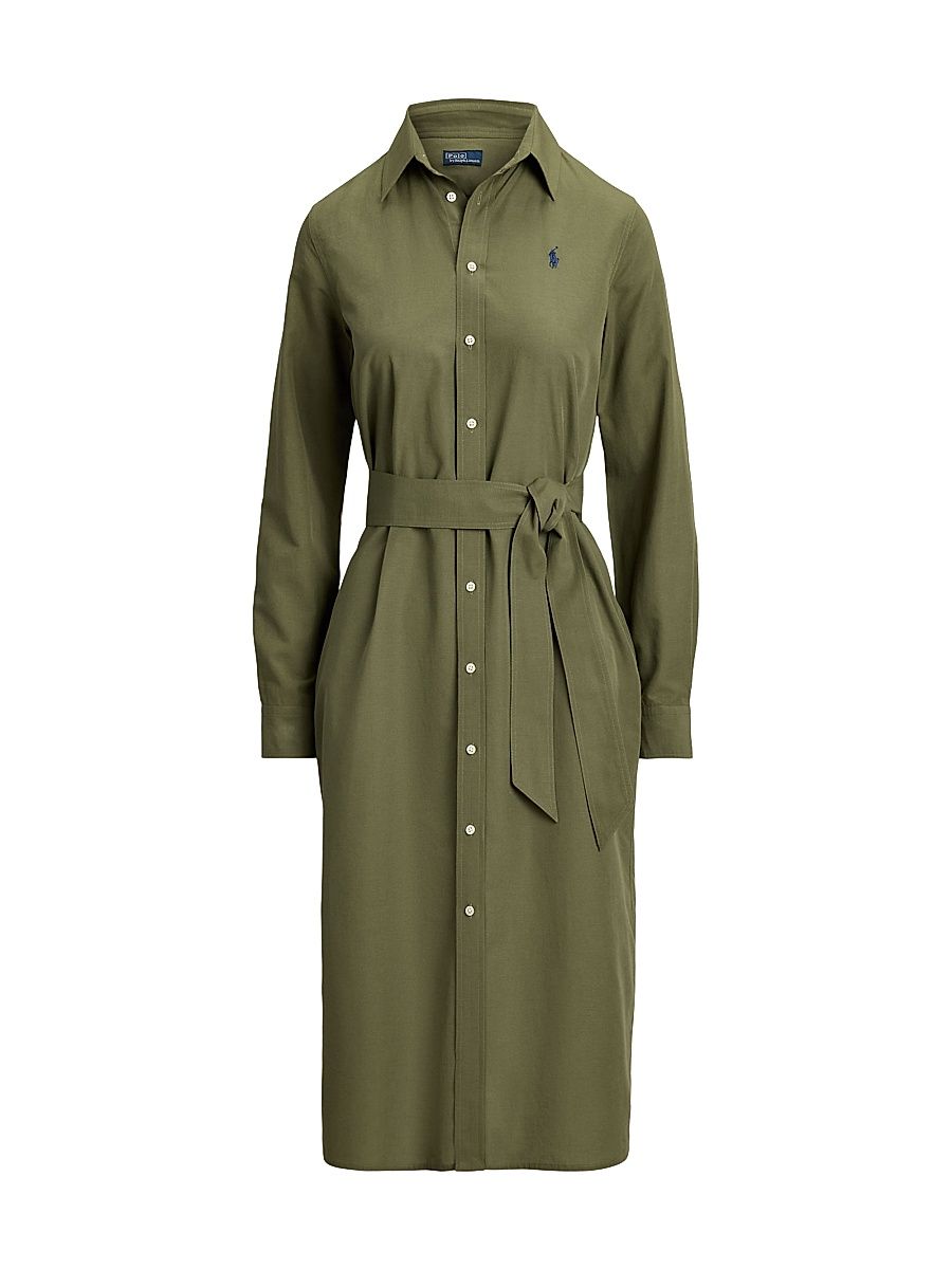 Women's Kingsley Cotton-Linen Shirtdress - Supply Olive - Size 8