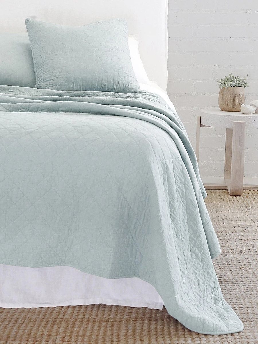 Pom Pom at Home Huntington Coverlet - Dusty Blue - Size Queen
