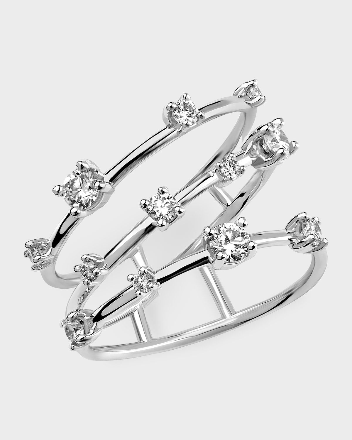 Solo Diamond 3-Band Angled Ring