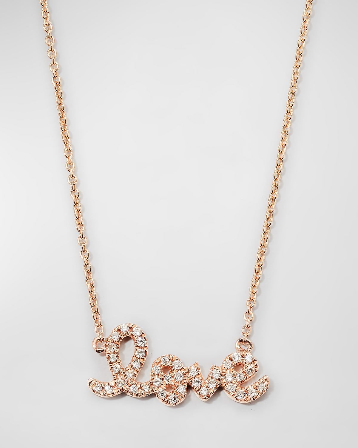 Gold Diamond Love Necklace, Small