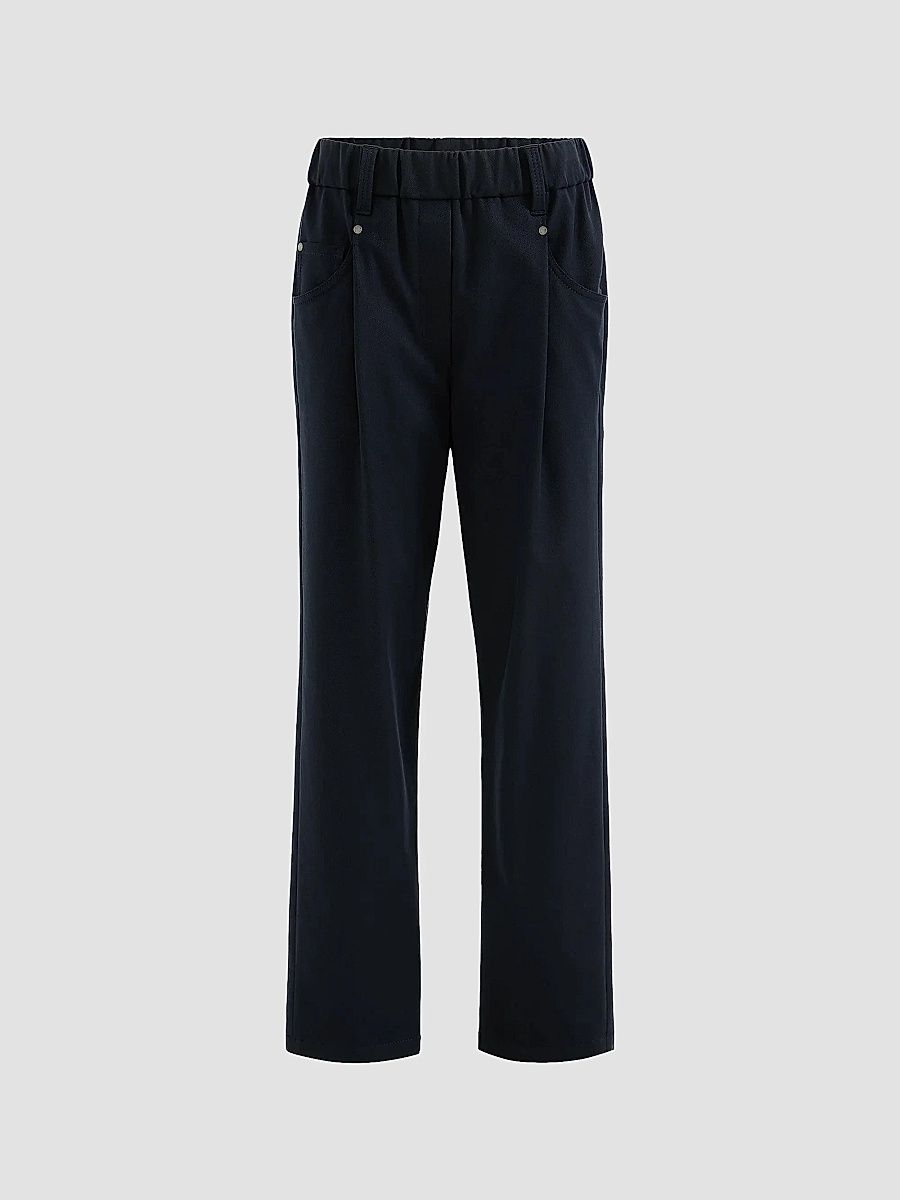 Brunello Cucinelli Women's Stretch Cotton Cover Baggy Pull-On Trousers with Shiny Bartack - Cigar - Size 4