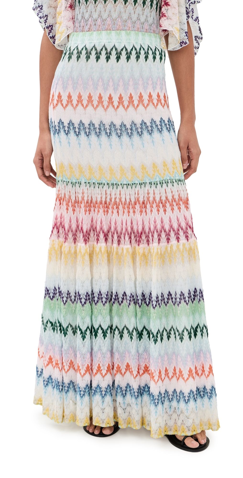 Missoni Long Skirt Multicolor On White Base 38