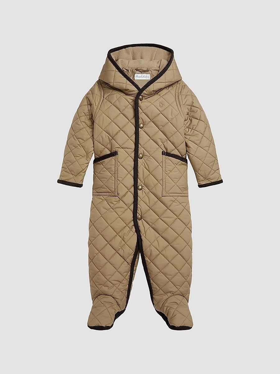 Baby Boy's Quilted Bunting - Khaki - Size 9 Months