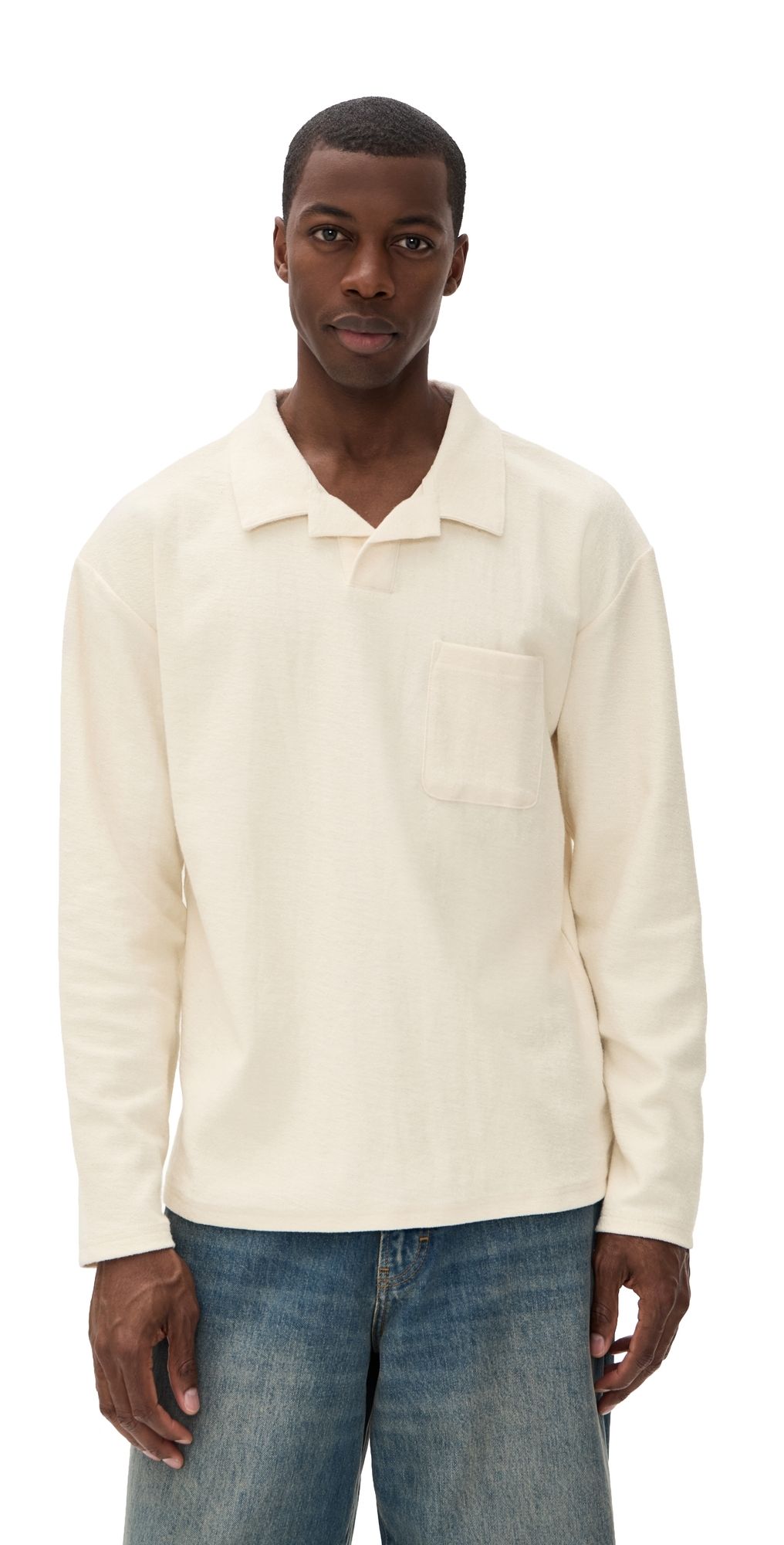 Rhythm Vintage Terry Long Sleeve Shirt Natural XL