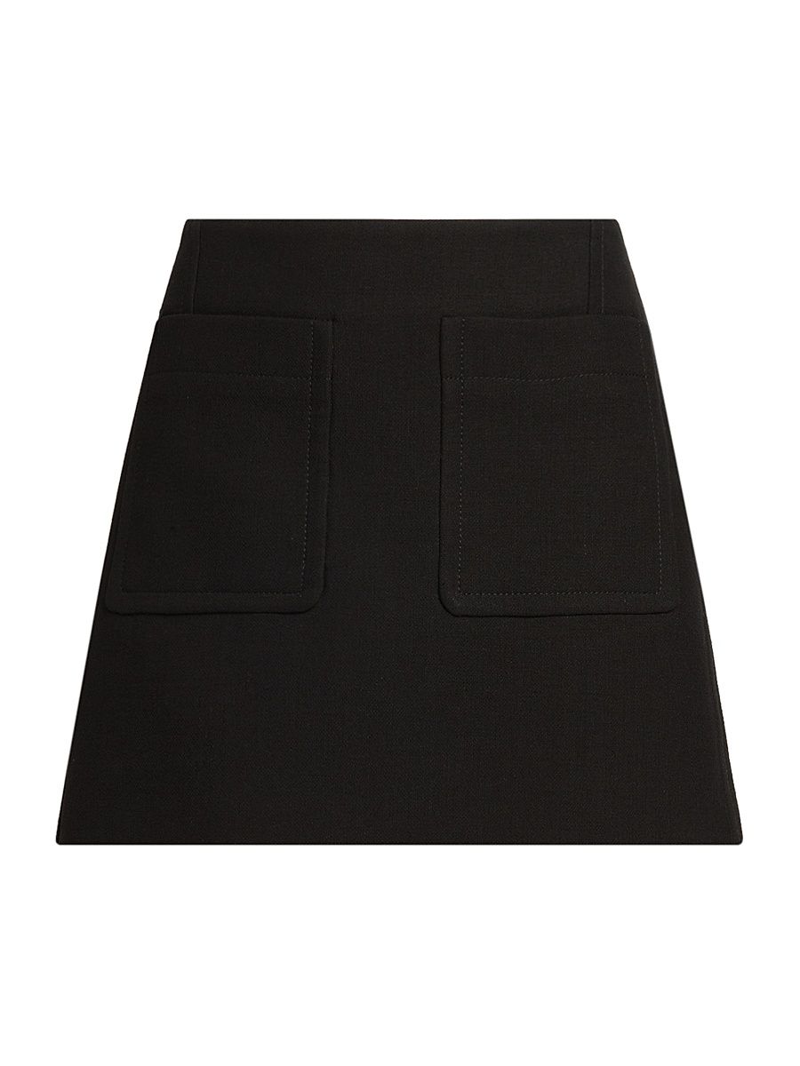 Women's Double Cotton A-Line Miniskirt - Black - Size 10