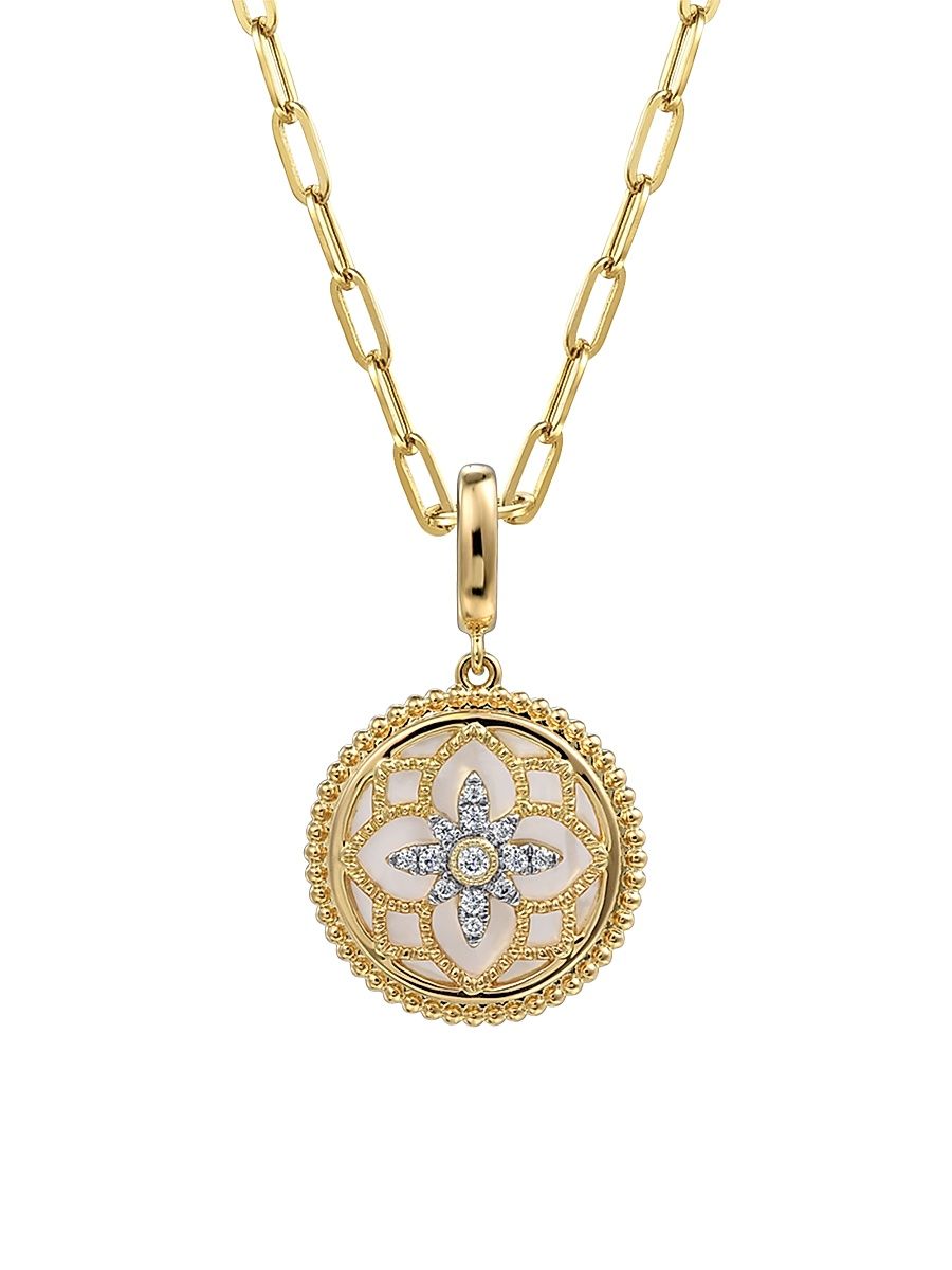 Women's Bujukan 14K Yellow Gold, Mother-Of-Pearl & 0.09 TCW Diamond Pendant - Yellow Gold