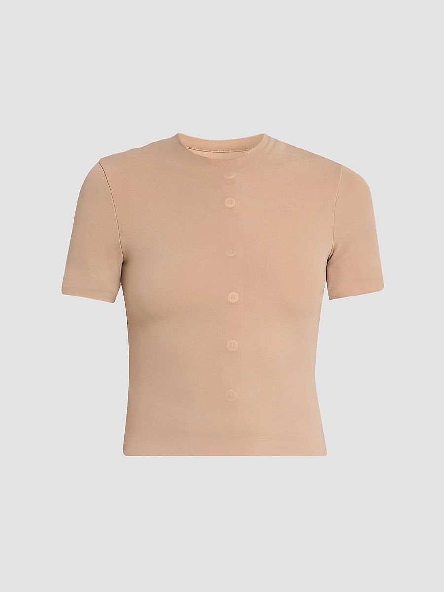 Women's Fusion Jersey T-Shirt - Beige - Size Medium