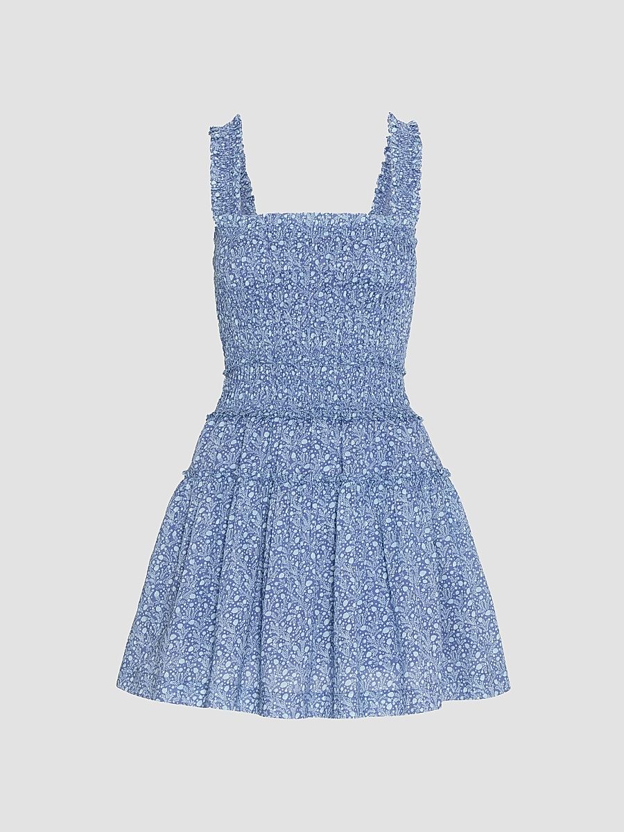 Women's The Azalea Mini Nap Dress - Ditsy Thistle Blue - Size XXS