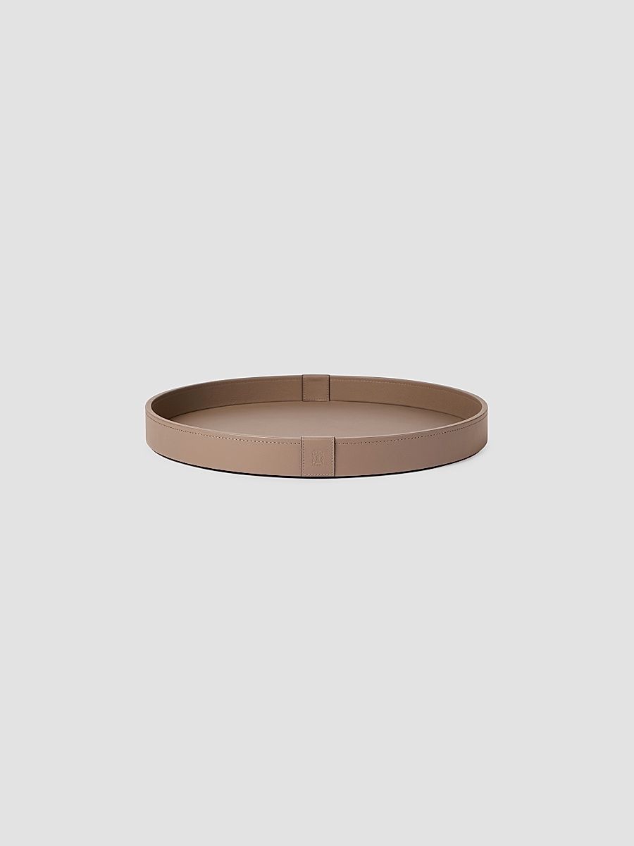 Wooden Large Tray with Leather Cover - Cigar