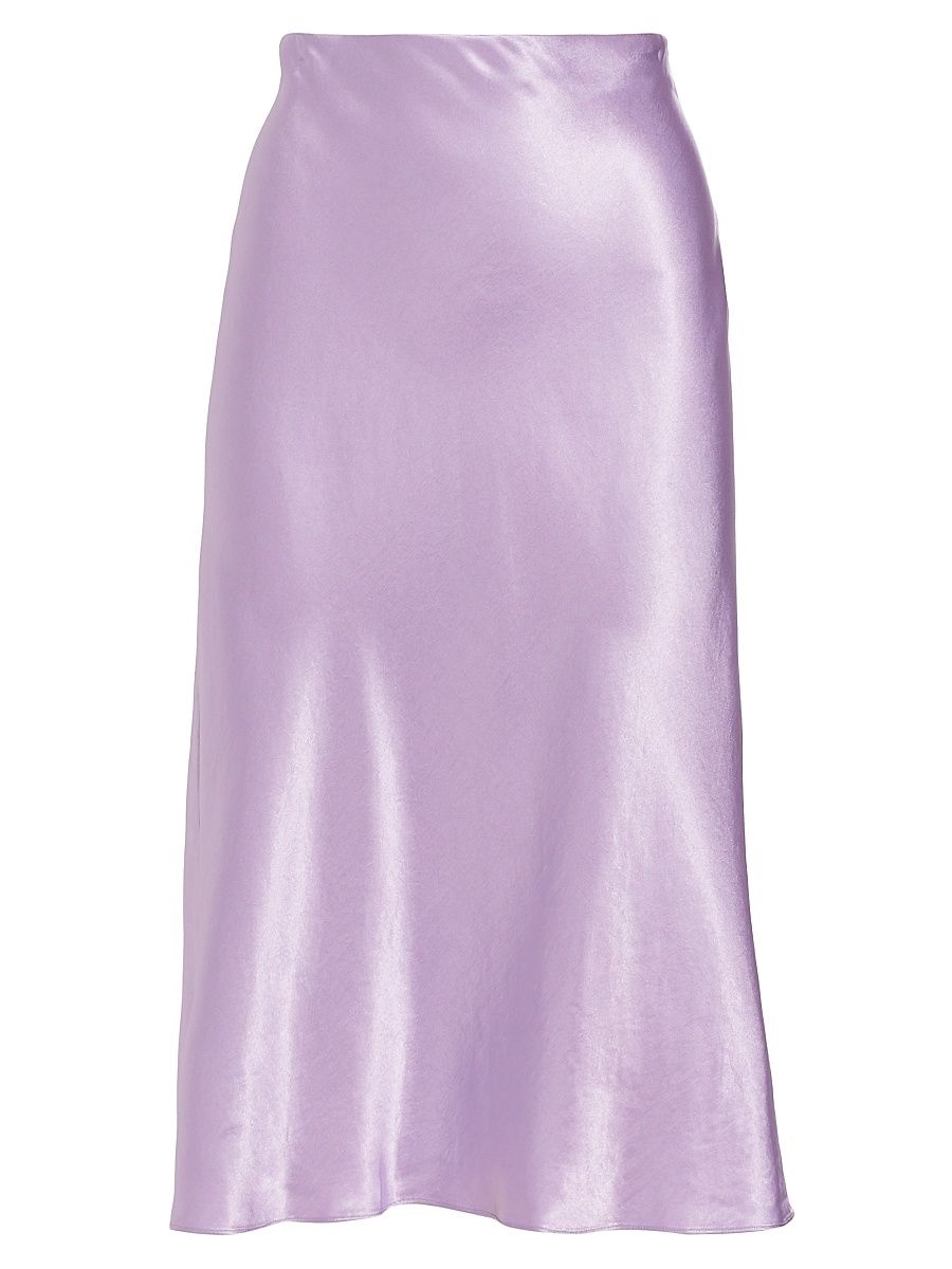 Women's Satin Slip Midi-Skirt - Wisteria - Size XS