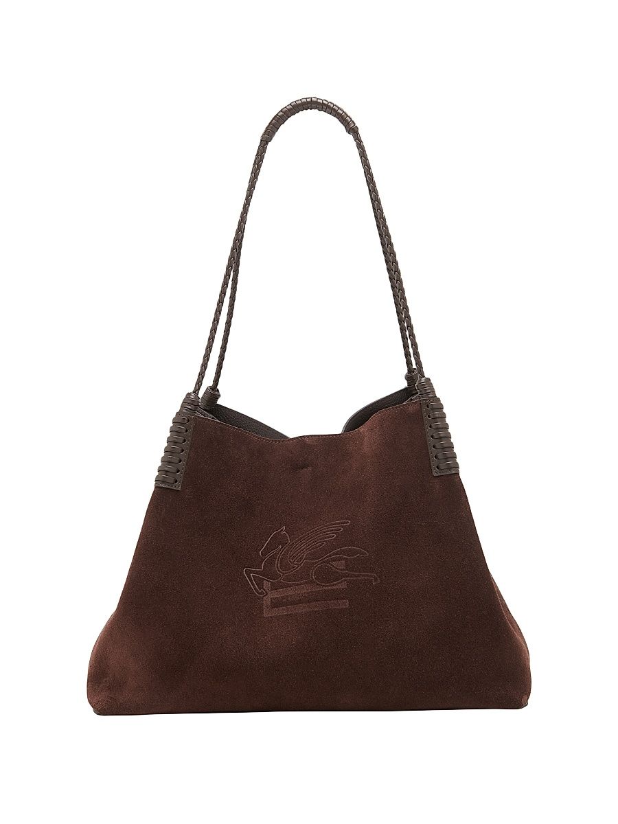 Women's Libra Suede Shopping Tote - Marrone Scuro