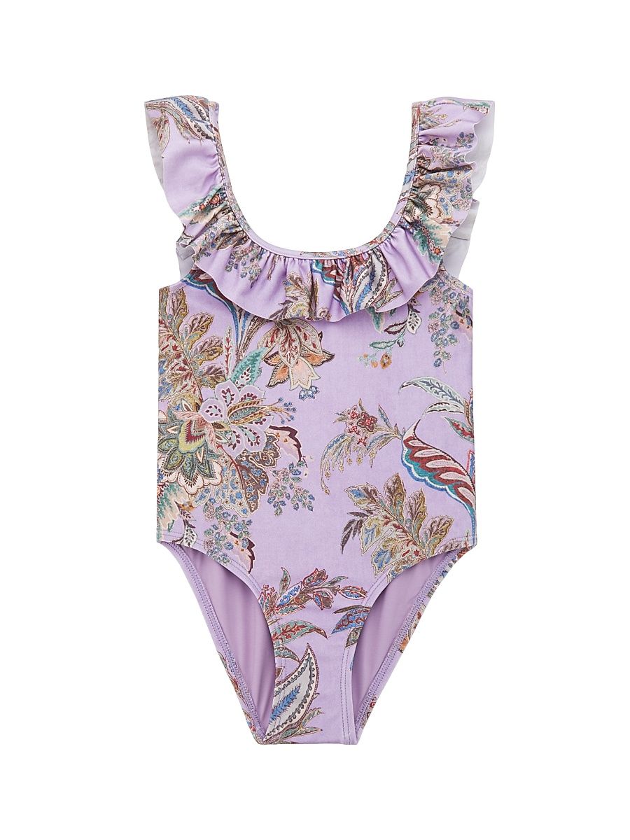 Girl's Paisley One-Piece Swimsuit - Purple Paisley - Size 6