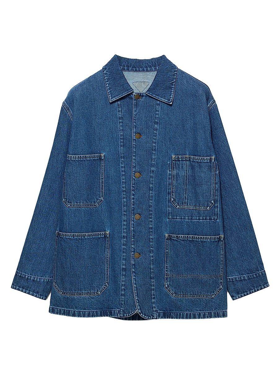 Men's Light Denim Blouson Jacket - Blue - Size XS