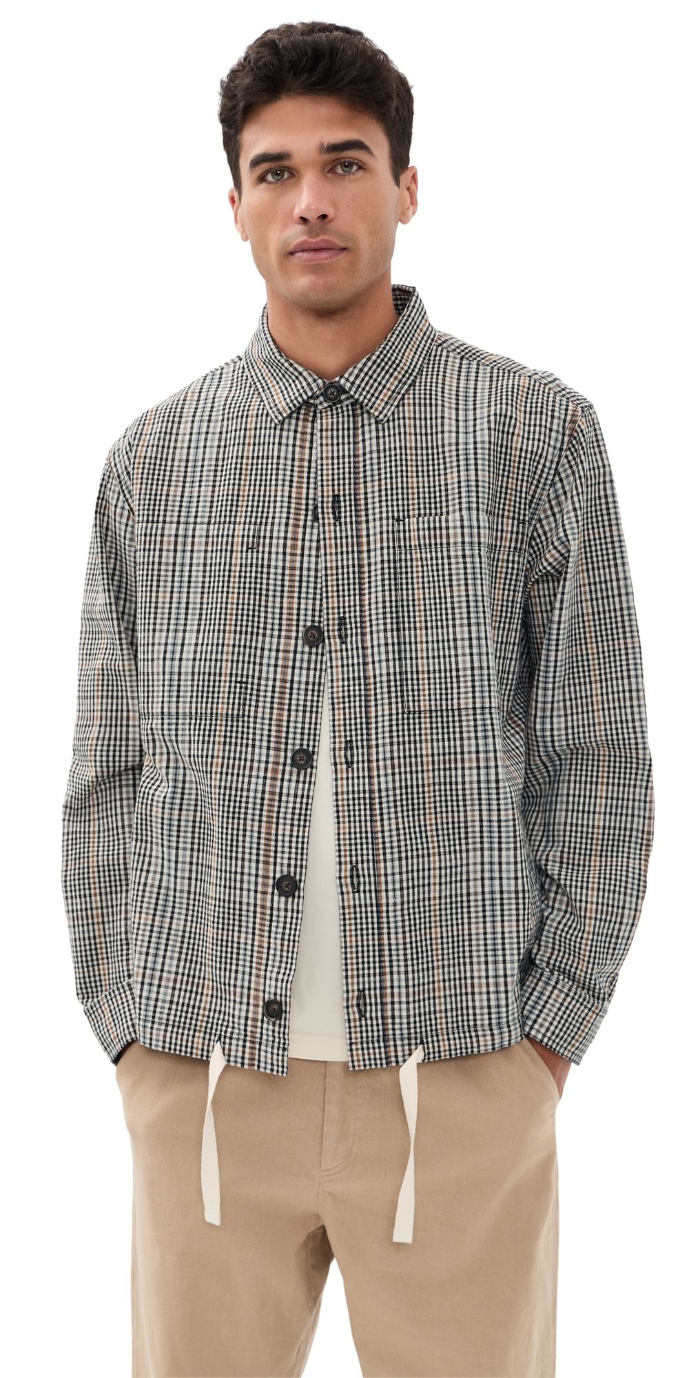 Barbour Fife Checked Overshirt Neutral XL