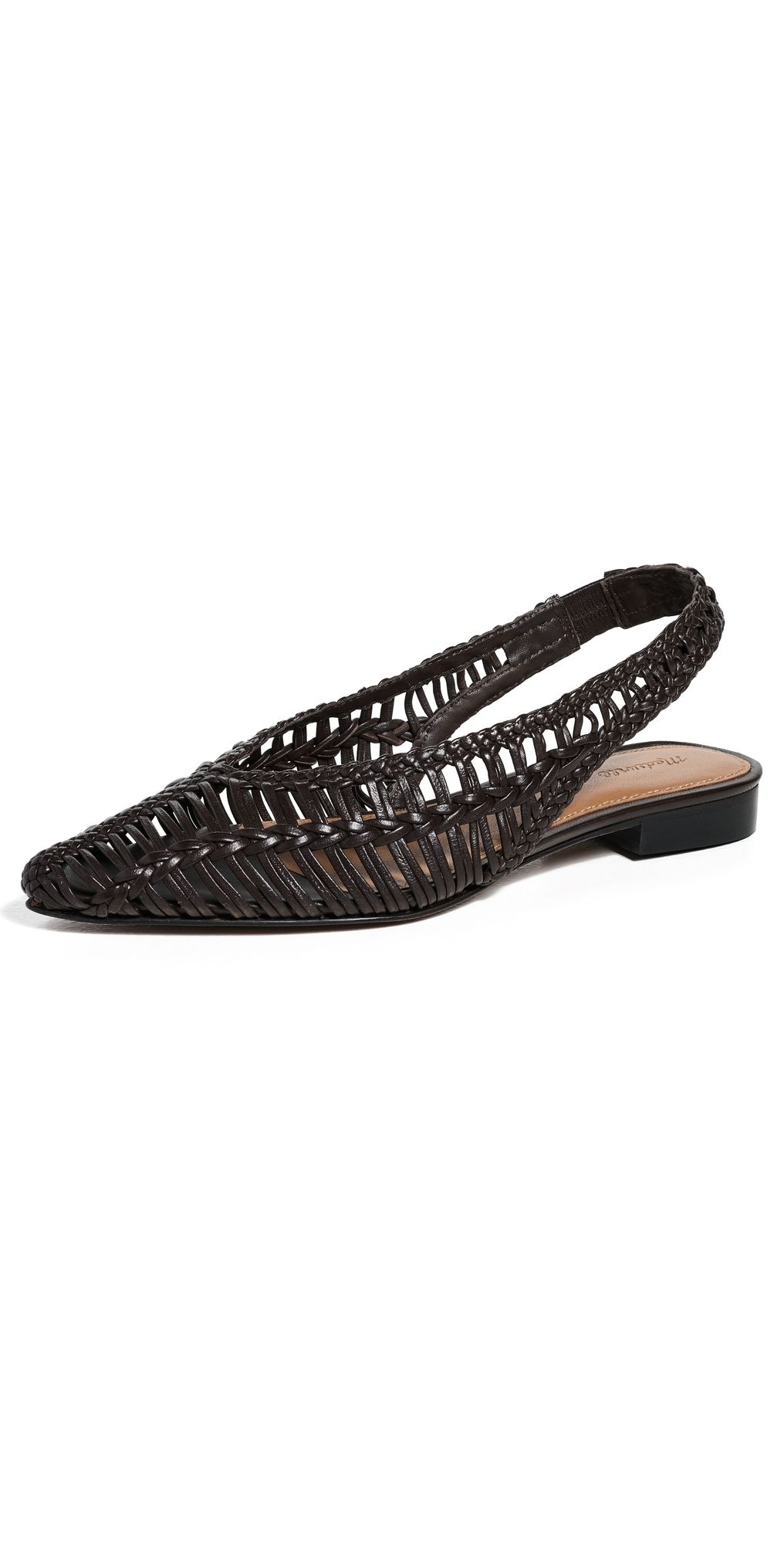 Madewell Harper Woven Slingbacks Dark Carob 5
