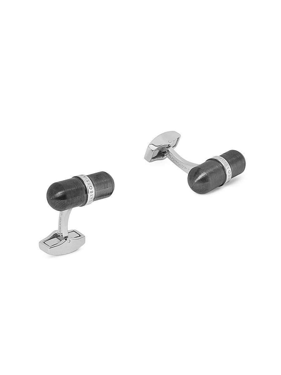 Men's Metallic Pill Cufflinks - Silver