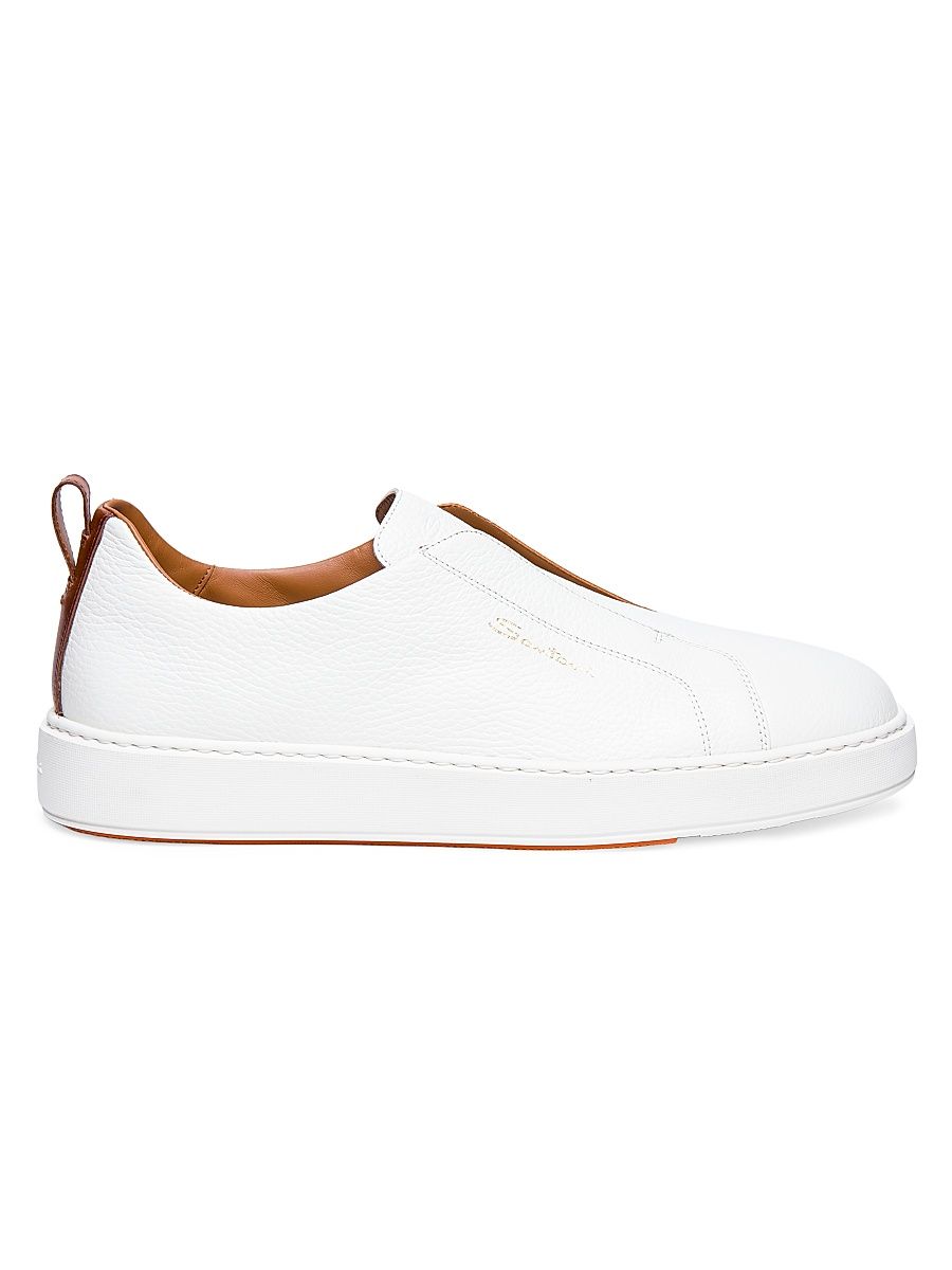 Men's Victory Leather Slip-On Sneakers - White - Size 7.5