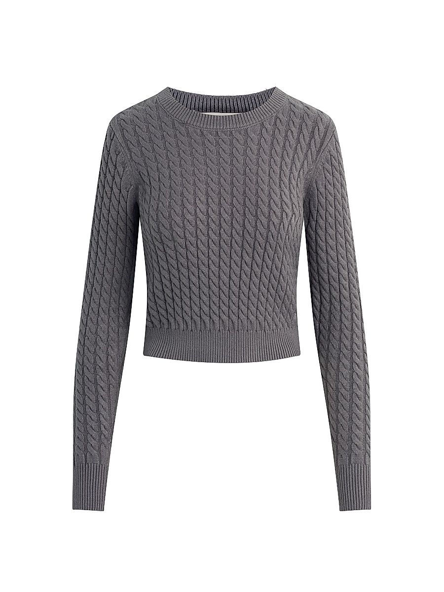 Women's Feel Good Cable-Knit Sweater - Grey Shadow - Size XL