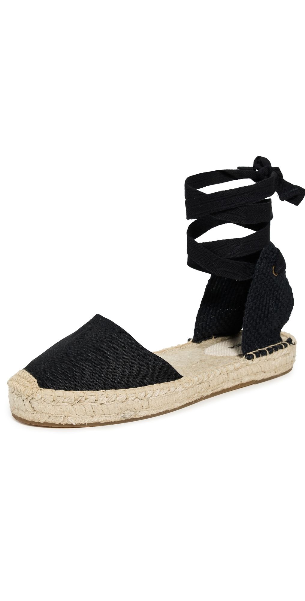 Soludos Lauren Lace Up Espadrilles Noche Black 10-10.5