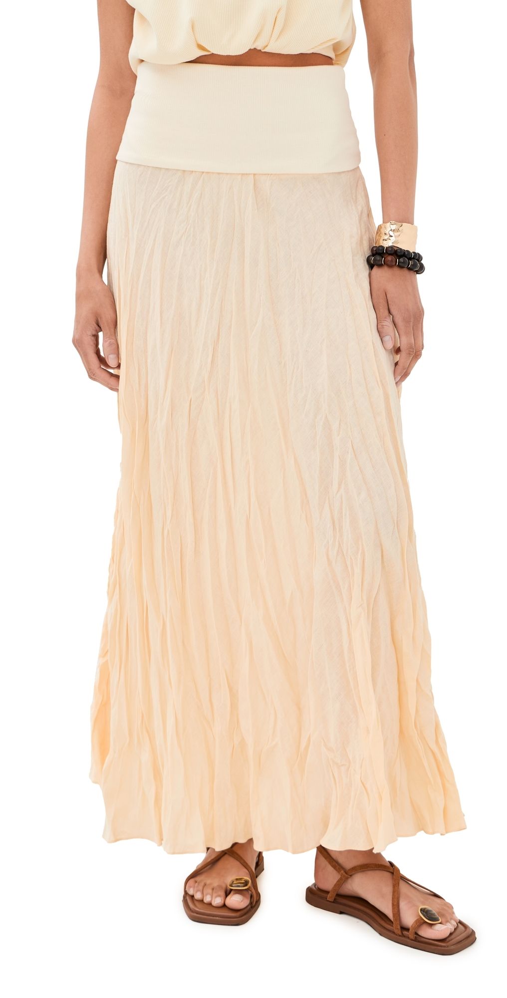 Johanna Ortiz Ecru Light and Sound Ankle Skirt Ecru 8