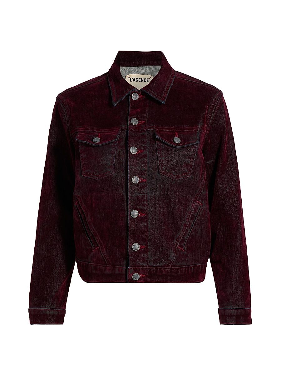 Women's Maven Stretch Denim Slim Jacket - Bordeaux - Size Large