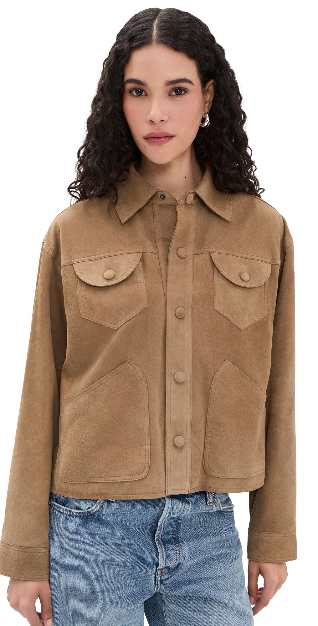 FRAME The Suede Utility Jacket Chai L