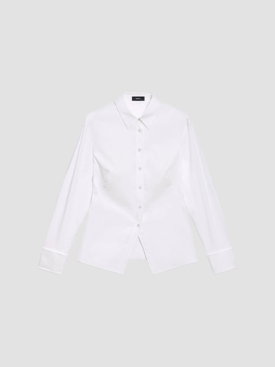 Theory Women's Tailored Cutaway Shirt - White - Size XL