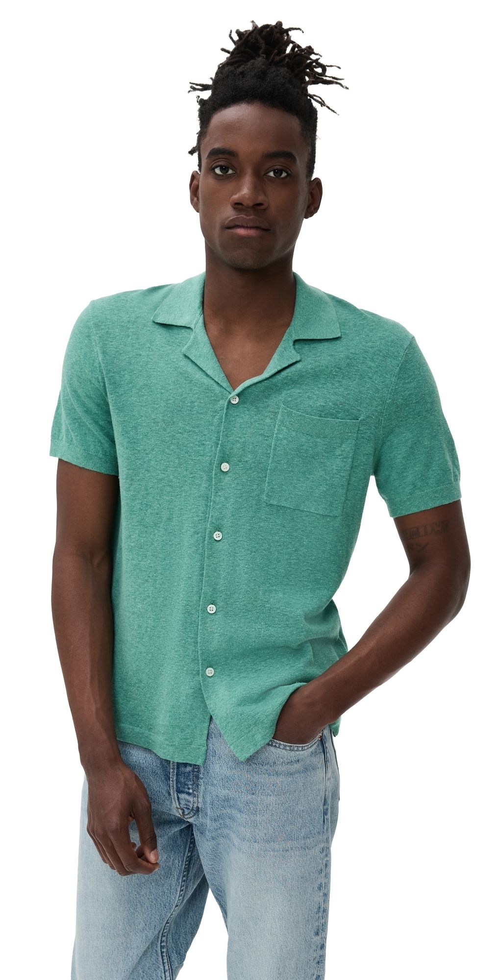 Alex Mill Sweater Bowling Shirt Heather Jade M