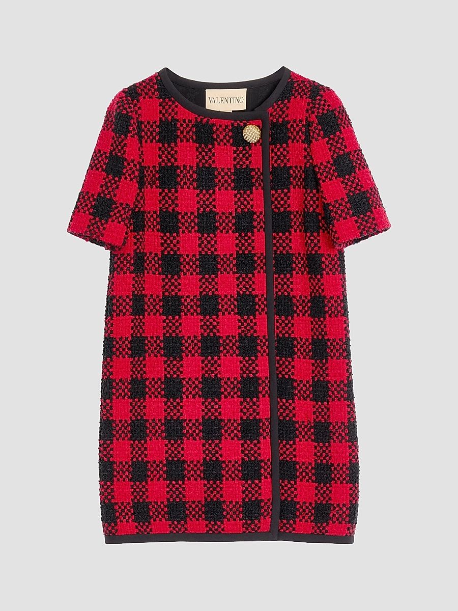 Women's Damier Tweed Short Dress - Paris Black - Size 2