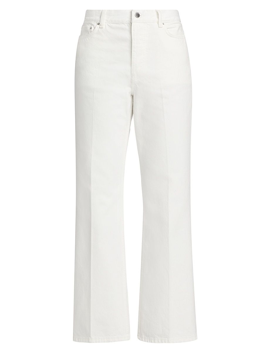 Women's Kick-Flare Straight-Leg Jeans - Off White - Size 31