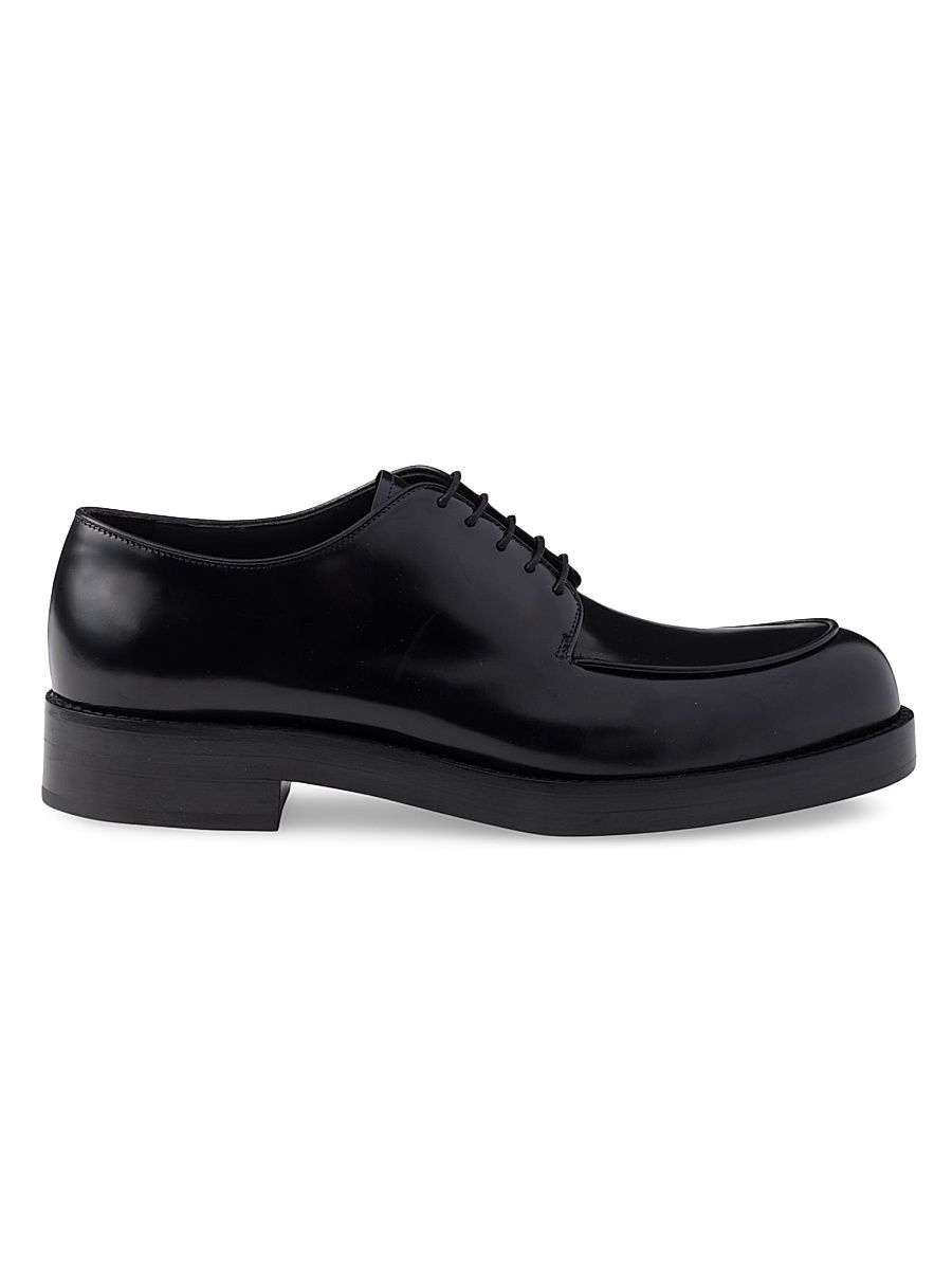 Men's Brushed Leather Derby Shoes - Black - Size 9