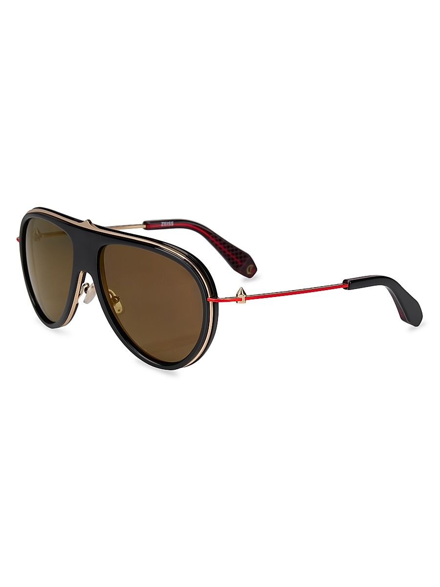 Women's Greggo 61MM Pilot Sunglasses - Shiny Black