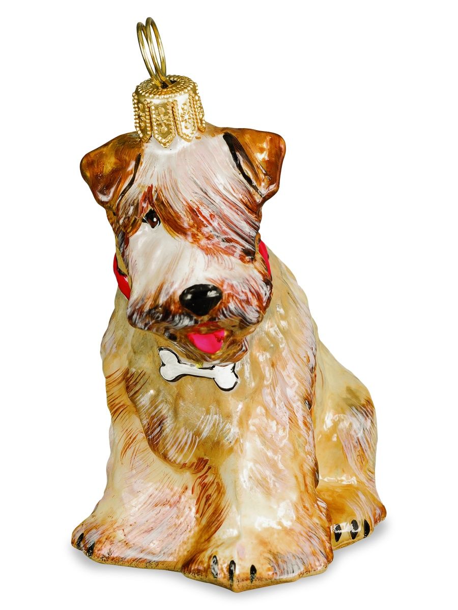 Pet Set Soft Coated Wheaton With Dog Bone Collar Ornament