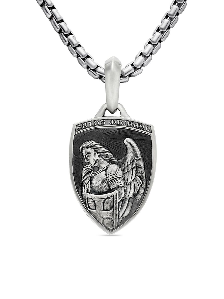 Men's St. Michael Amulet in Sterling Silver - Silver
