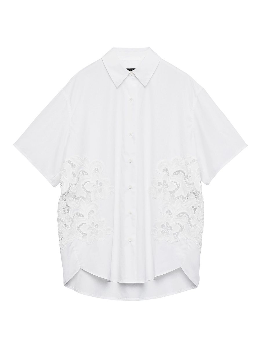 Women's Amy Lace Shirt - White Lace - Size Medium