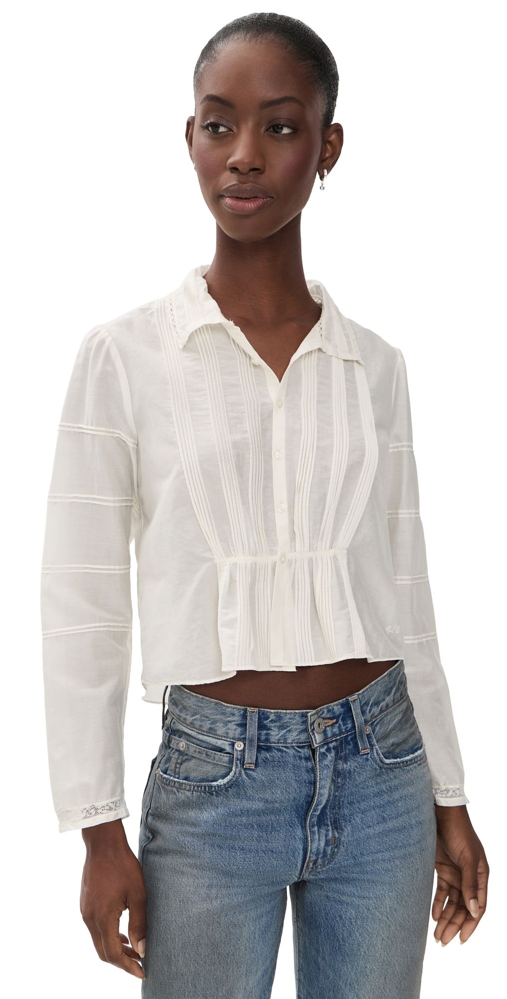 RE/DONE Addie Blouse Vintage White L