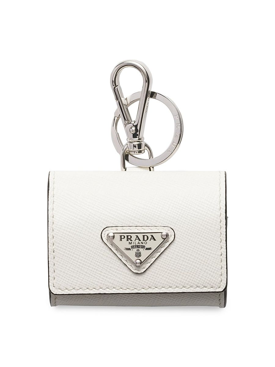 Women's Saffiano Leather Headphone Case - White