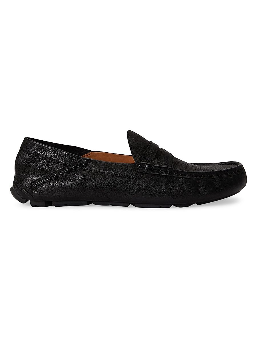 Men's Anders Leather Driving Loafers - Black - Size 9.5