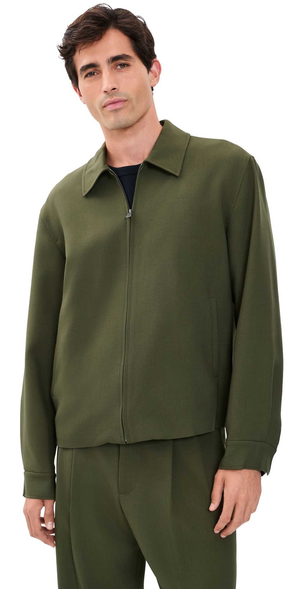 SIMKHAI Sidney Blouson Jacket Dark Olive S