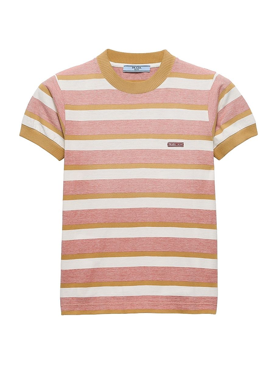 Women's Bayadere Stripe Jersey T-Shirt - Orange - Size 4