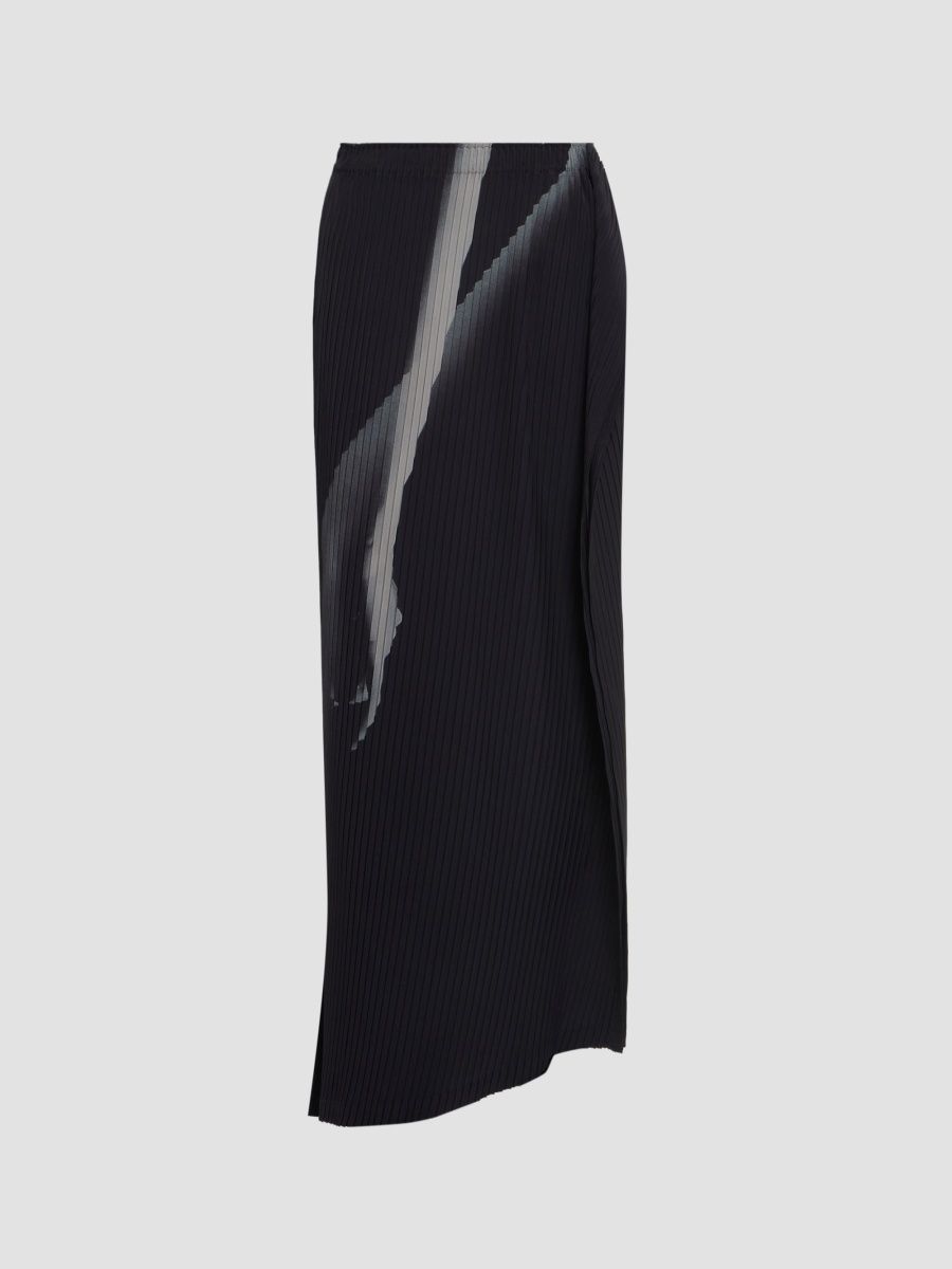Issey Miyake Women's Hands of Lover Pleated A-Line Maxi Skirt - Black Hued - Size Small