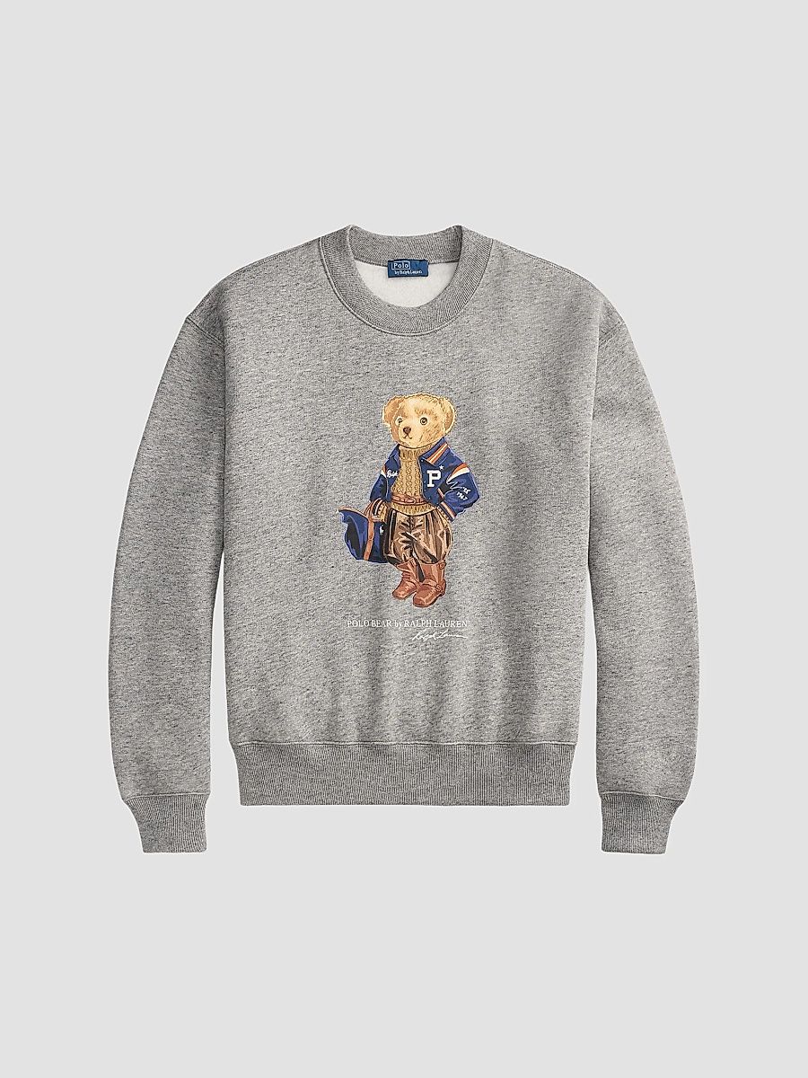 Women's Polo Bear Cotton-Blend Fleece Sweatshirt - Dark Vintage Heather - Size XS