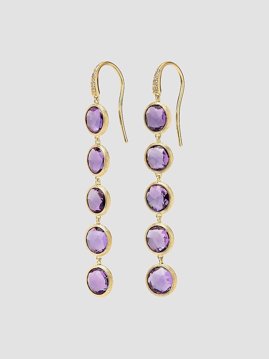 Marco Bicego Women's Jaipur 18K Yellow Gold, Amethyst & 0.03 TCW Diamond Drop Earrings - Yellow Gold