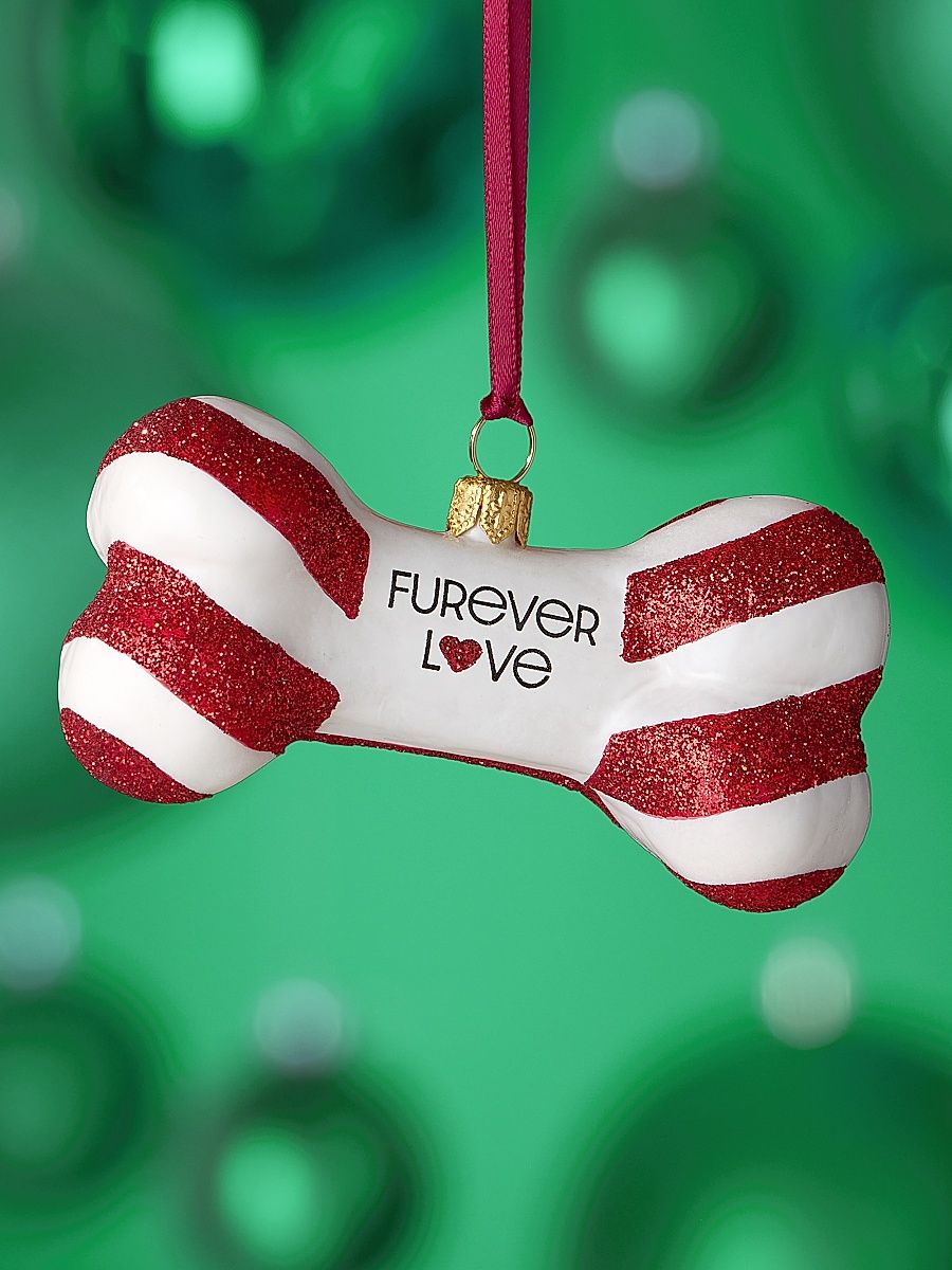 Bone Furever Love Glass Ornament