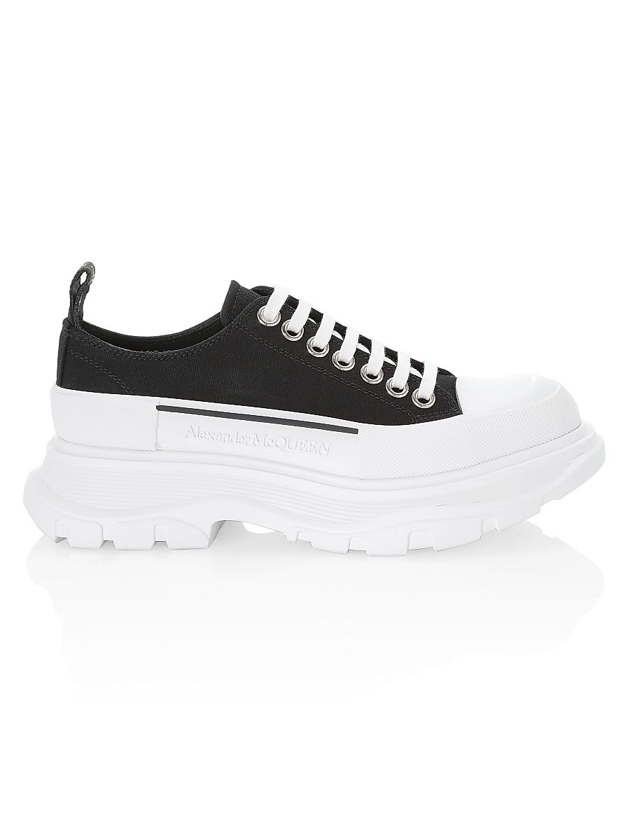 Women's Tread Slick Lace-Up Sneakers - Black White - Size 11