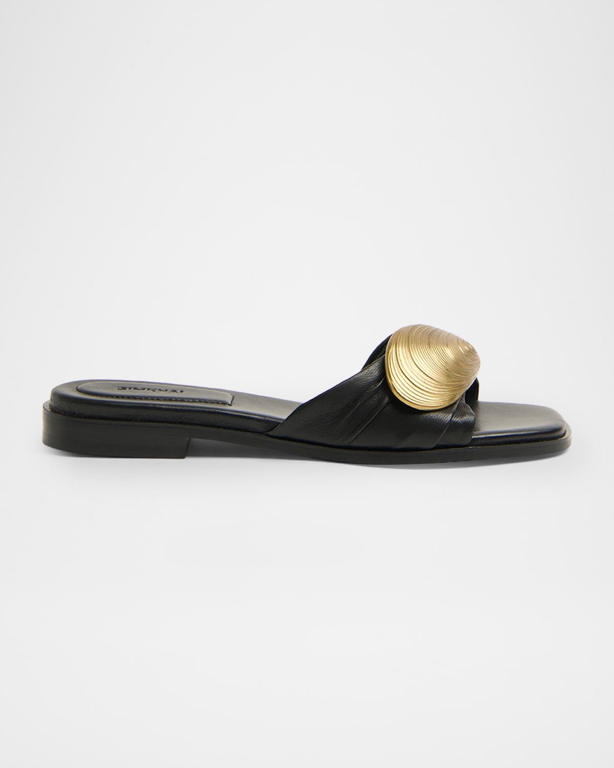 Gigi Oyster Leather Slide Sandals