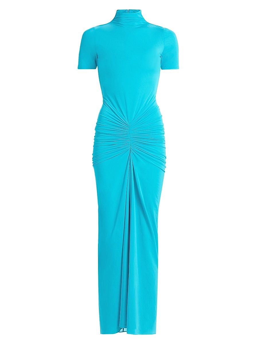 Women's Enid Ruched-Waist Jersey Maxi Dress - Ocean - Size Medium