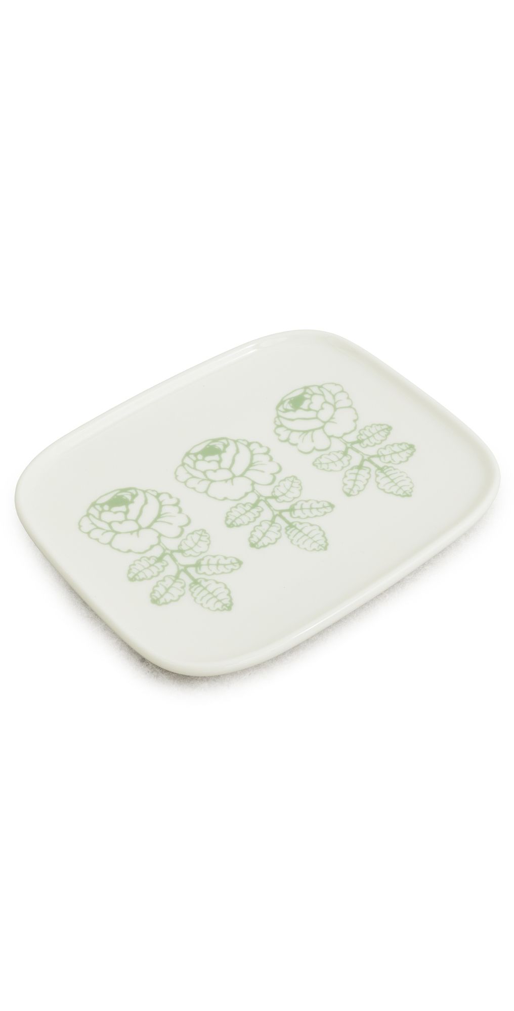 Marimekko Oiva Vihkiruusu Plate White/Sage One Size