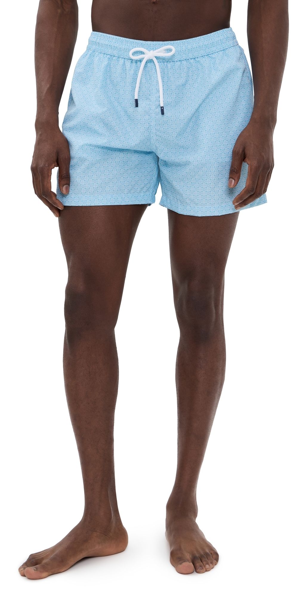 Fedeli Madeira Swim Trunks 5 Teal Circular Print L